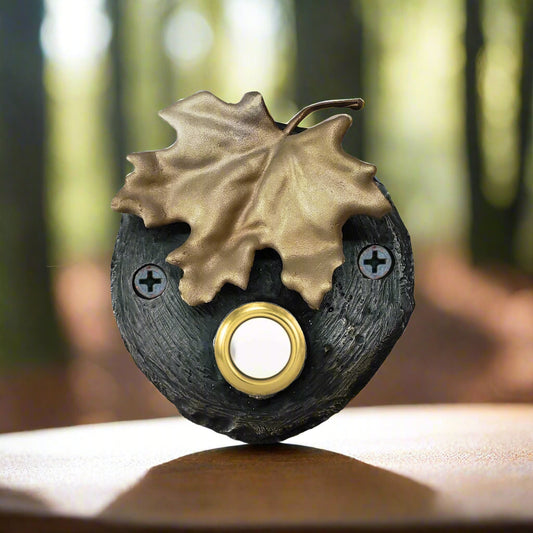 Log End Maple Leaf Doorbell