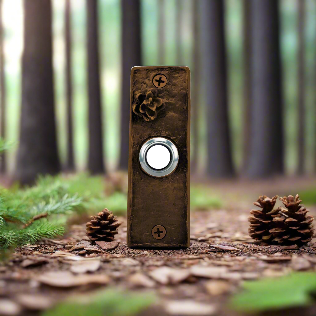 Slim Western Hemlock Cone Doorbell