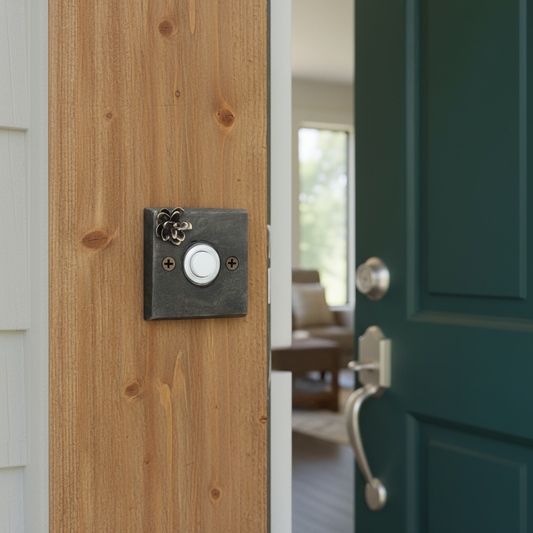 Square bronze doorbell