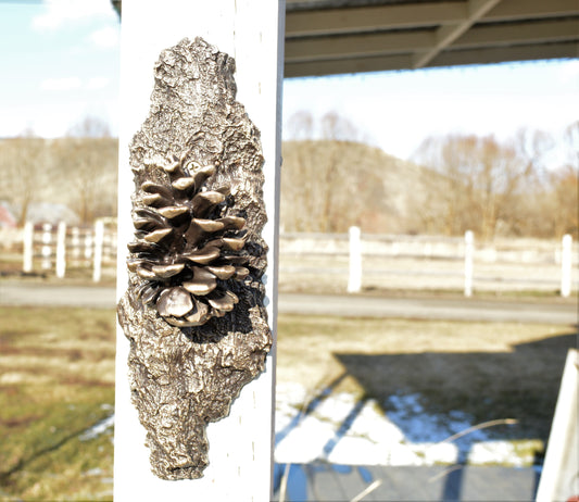 Door Knocker | Ponderosa Pinecone W/10" Base