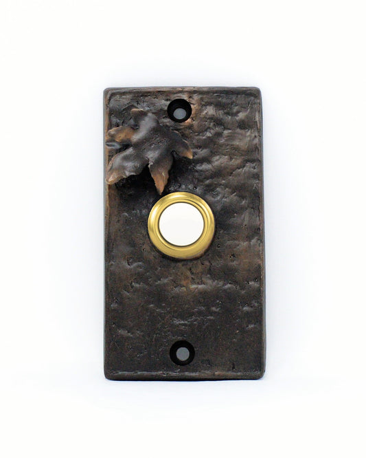 Rectangular Maple Leaf Doorbell | Timber Bronze | Oregon