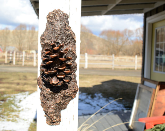 Door Knocker-Ponderosa Cone W/10" Base | Timber Bronze | Oregon