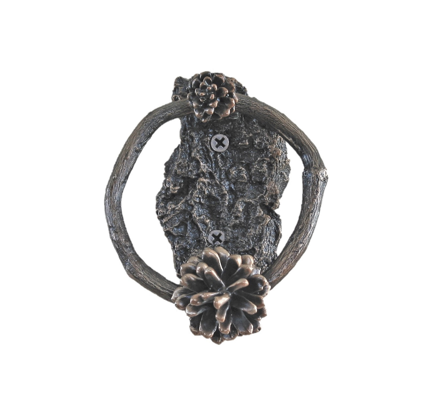 Door Knocker-Lodge Pole Cone w/Bark Base - Traditional