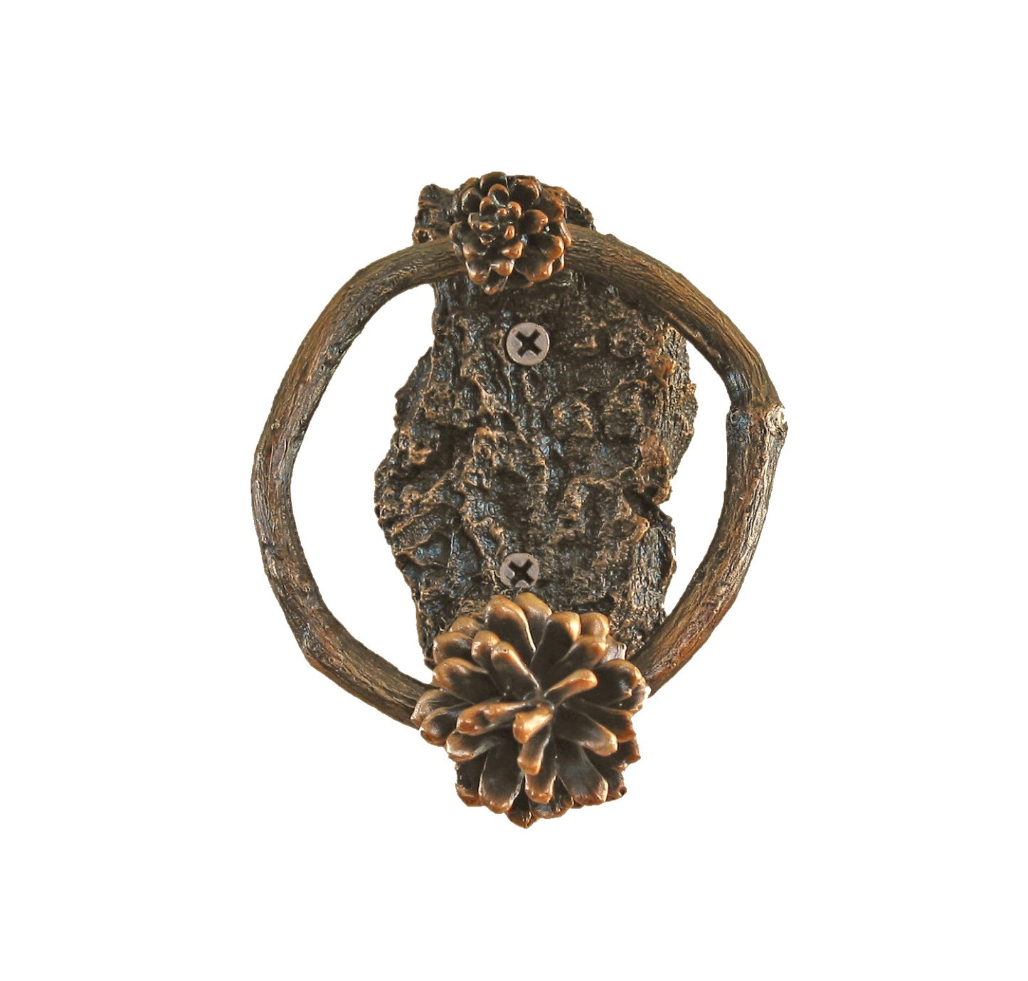 Door Knocker-Lodge Pole Cone w/Bark Base | Timber Bronze | Oregon