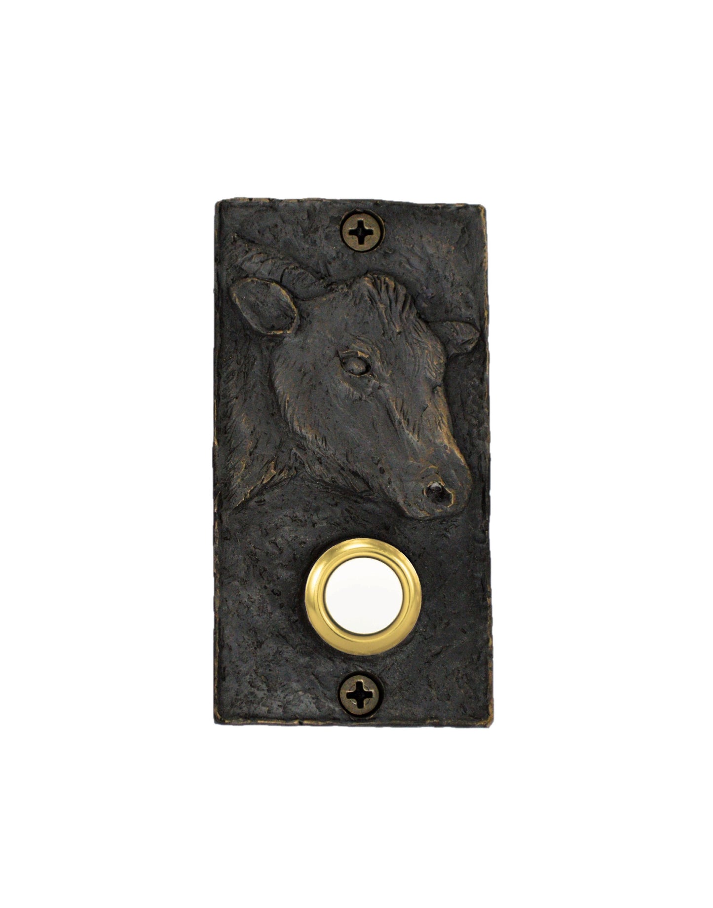 Rectangular Bronze Cow Doorbell