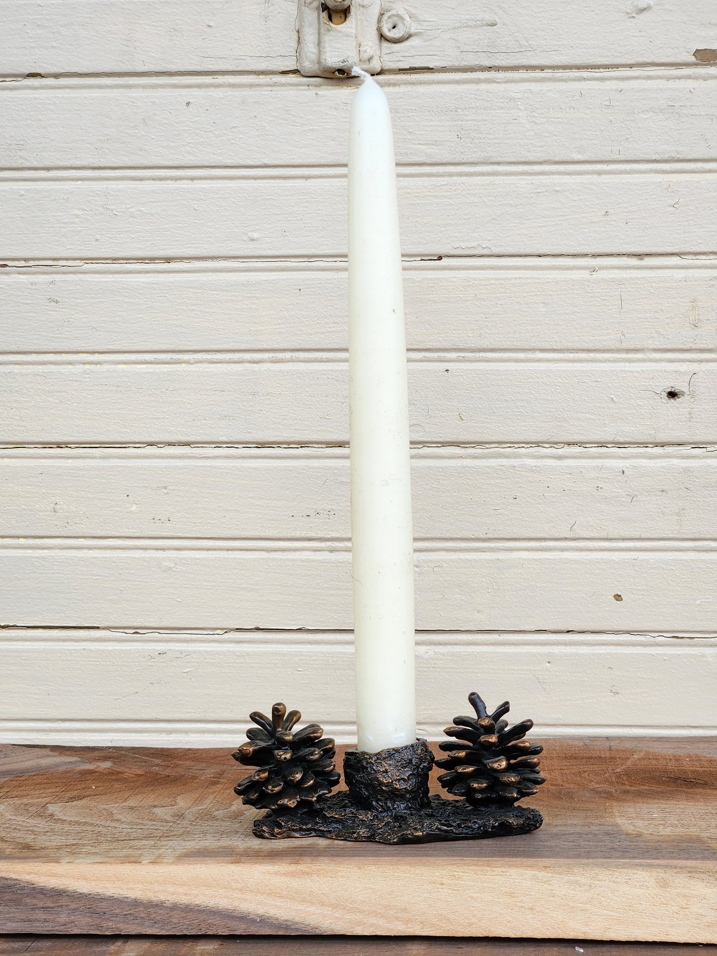 Candle Holder-Taper w/2 Lodgepole Cones
