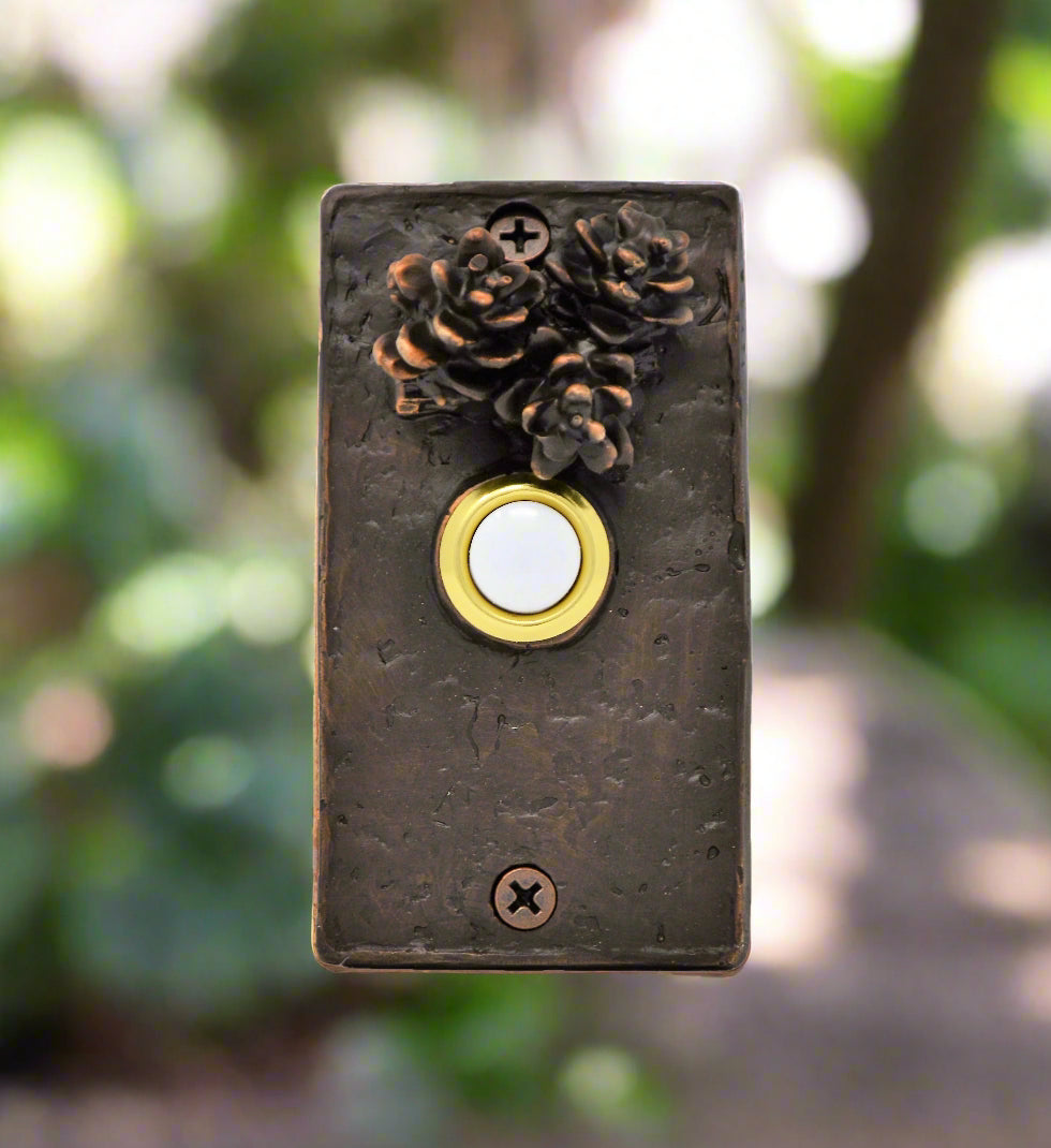 Rectangle Western Hemlock Doorbell | 3 Cones