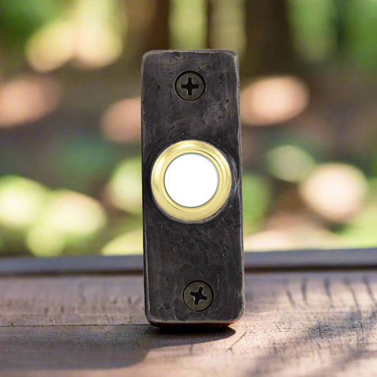 Slim Classic Bronze Doorbell | Custom Artisan Crafted | Extra Slim