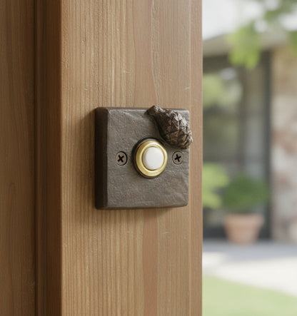 square bronze doorbell