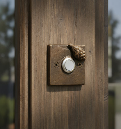 Square bronze doorbell