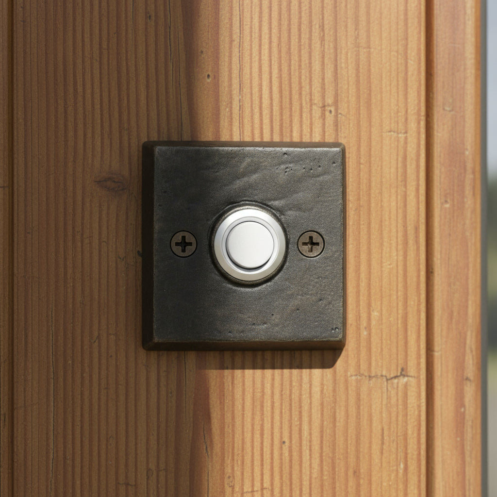 square bronze doorbell