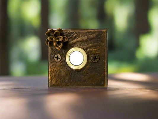 Square Western Hemlock Cone Doorbell