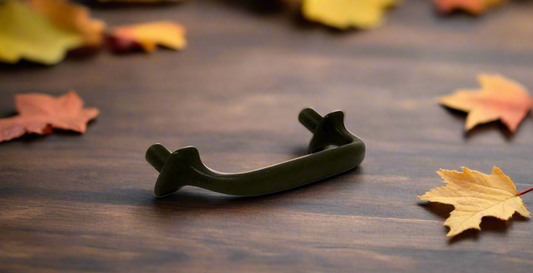 Farmhouse Cabinet Pull on a table with leaves