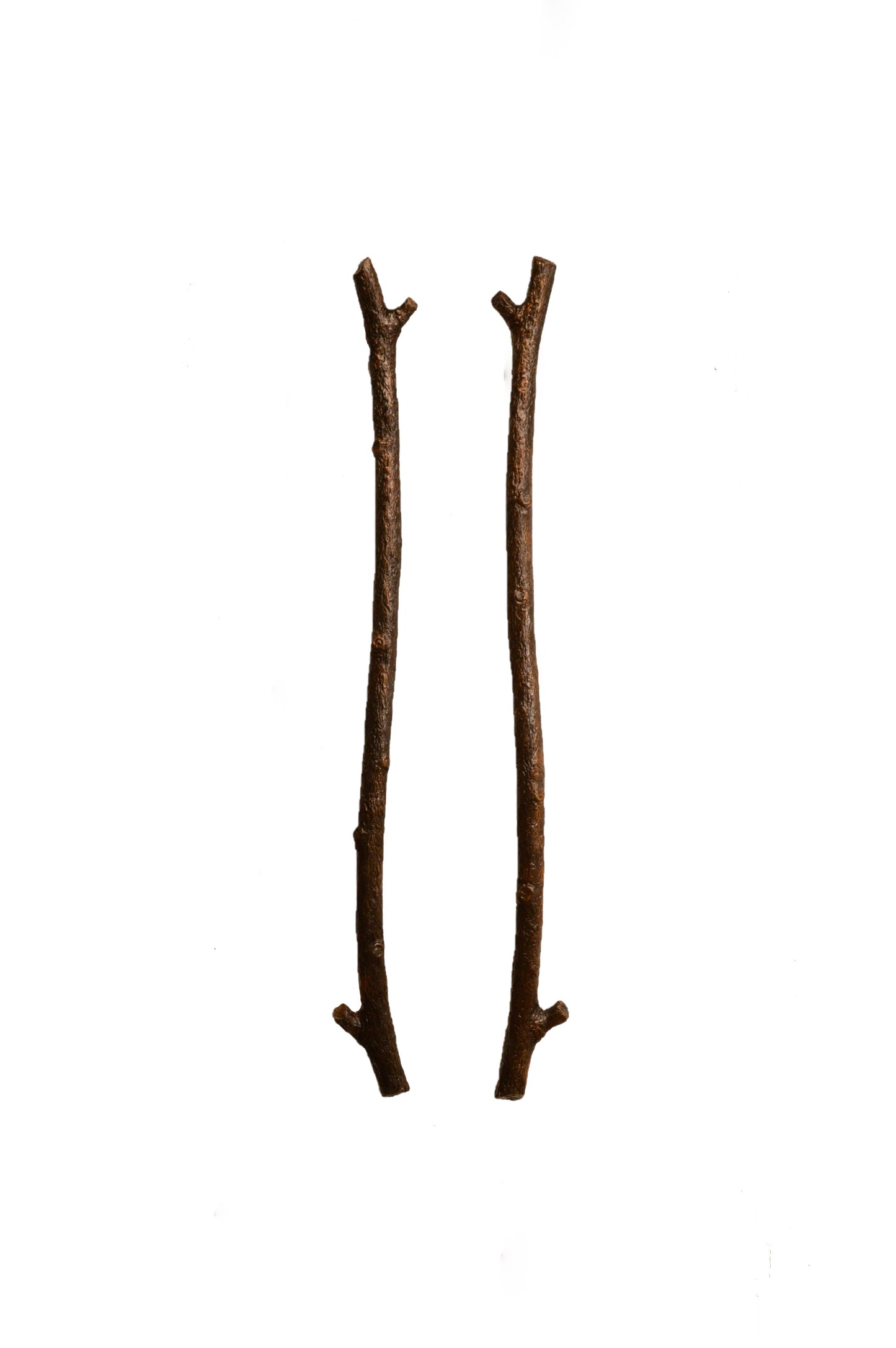 Bronze, rustic, willow branch appliance handle.32 inches, Basic patina (golden brown hues).