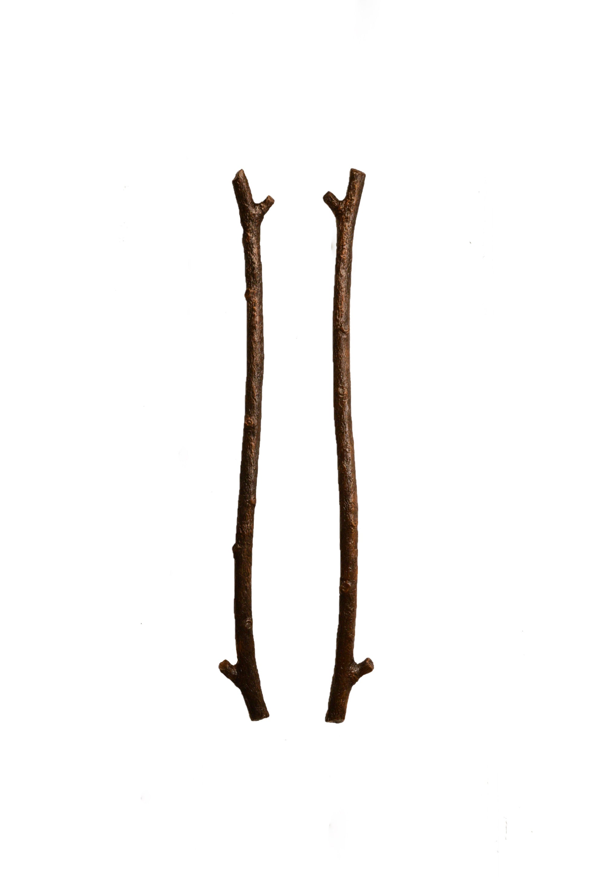 Bronze, rustic, willow branch appliance handle.32 inches, Basic patina (golden brown hues).