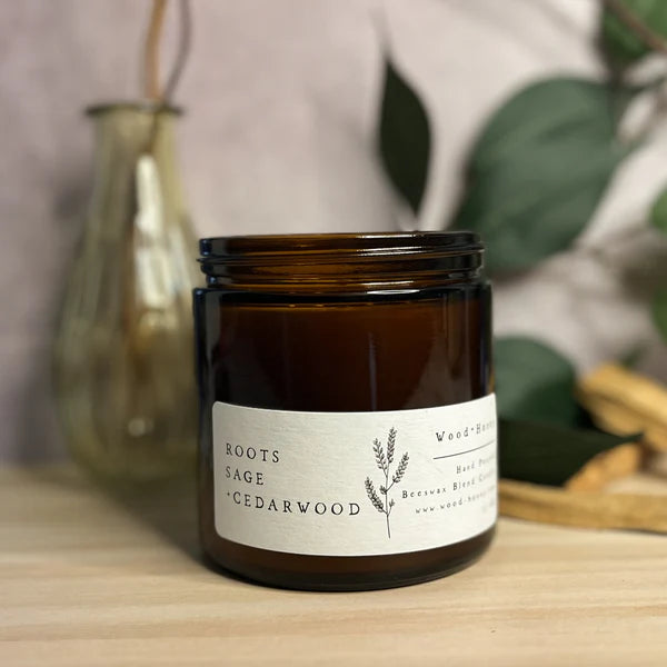 Roots, Sage + Cedarwood | Beeswax Candle