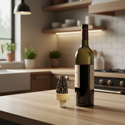 Bronze Morel Mushroom Bottle Stopper