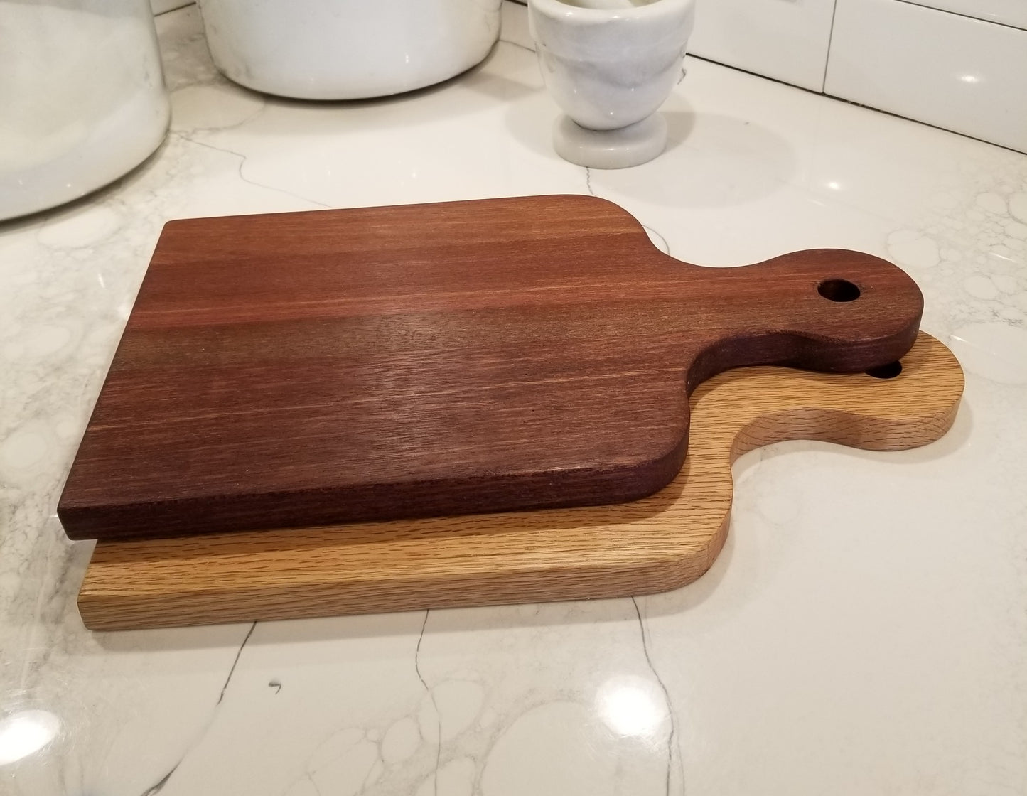 Artisan wood cutting board. Notice the richness of the wood when a bees wax and mineral oil combination are applied for protection.