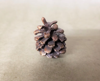 Lodgepole pine cone cabinet knob - Extra small - with patina