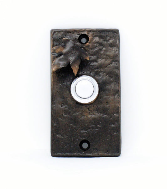 Rectangular Maple Leaf Doorbell | Timber Bronze | Oregon