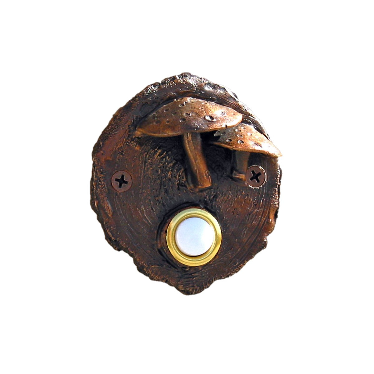 Log End Toadstool Doorbell | Timber Bronze | Oregon