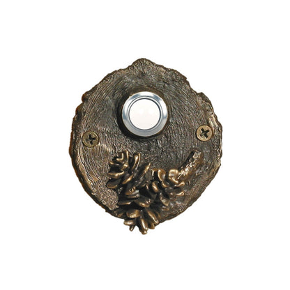 Log End Western Hemlock Doorbell | Timber Bronze | Oregon