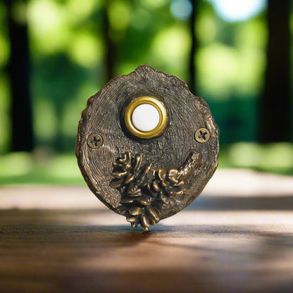 Log End Western Hemlock Doorbell | Timber Bronze | Oregon