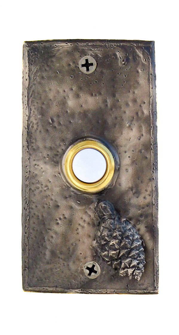 Rectangle Lodgepole Pinecone Doorbell | Rustic Pinecone Doorbell ...