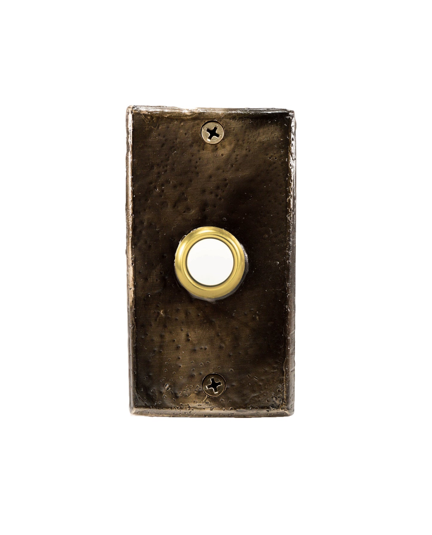 Classic rectangular rustic bronze doorbell