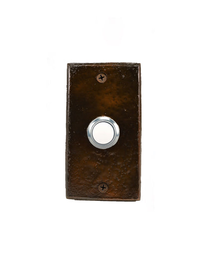 Classic rectangular rustic bronze doorbell