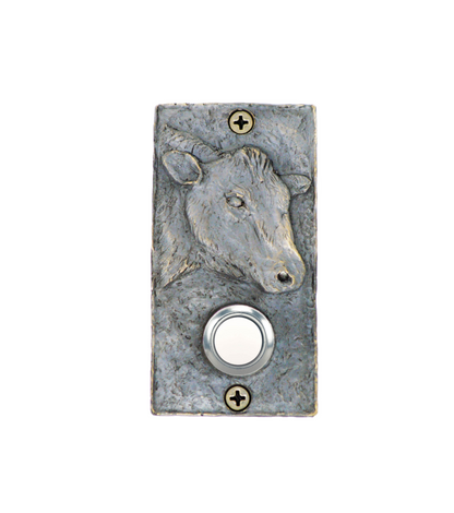 Rectangular Bronze Cow Doorbell
