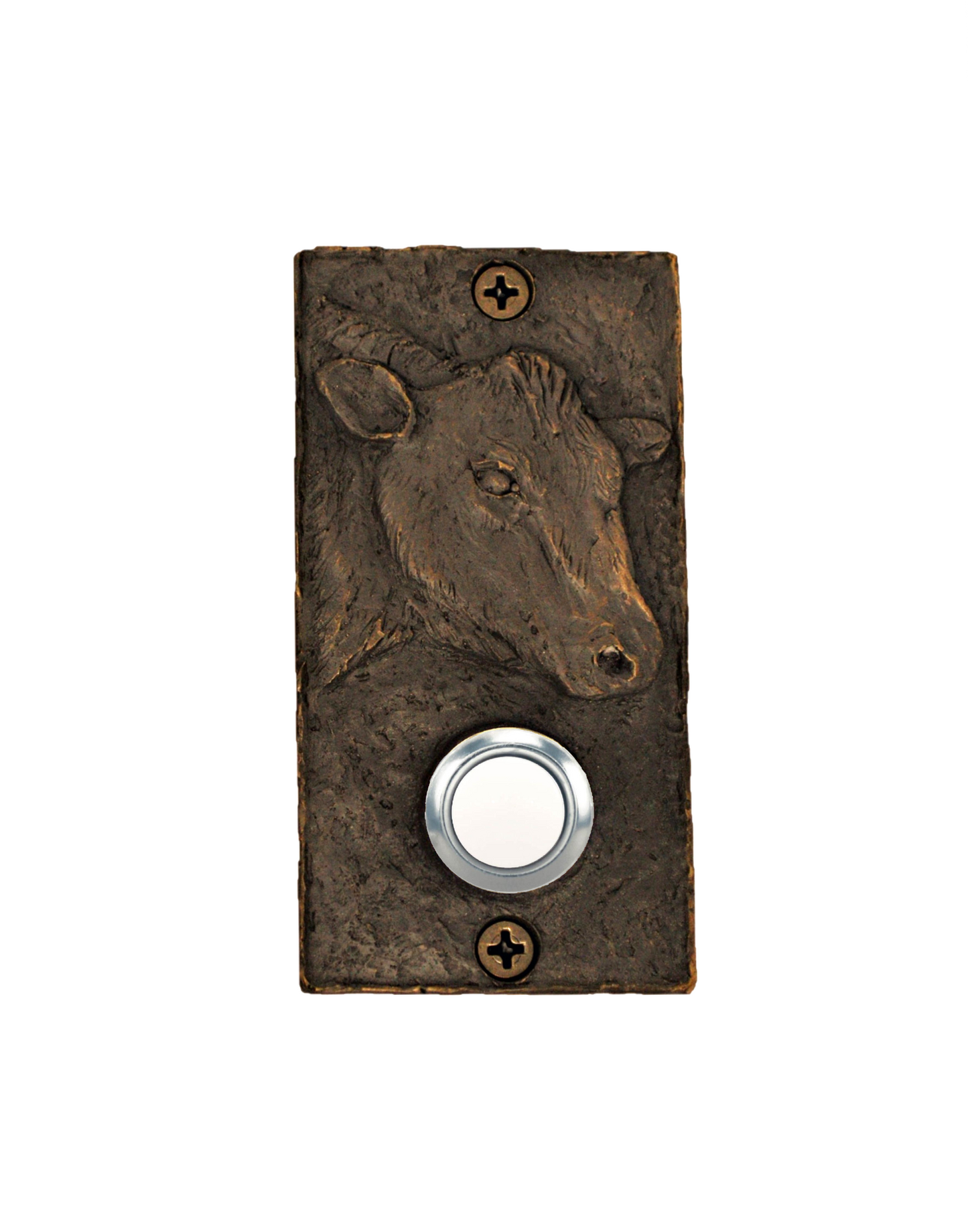 Rectangular Bronze Cow Doorbell