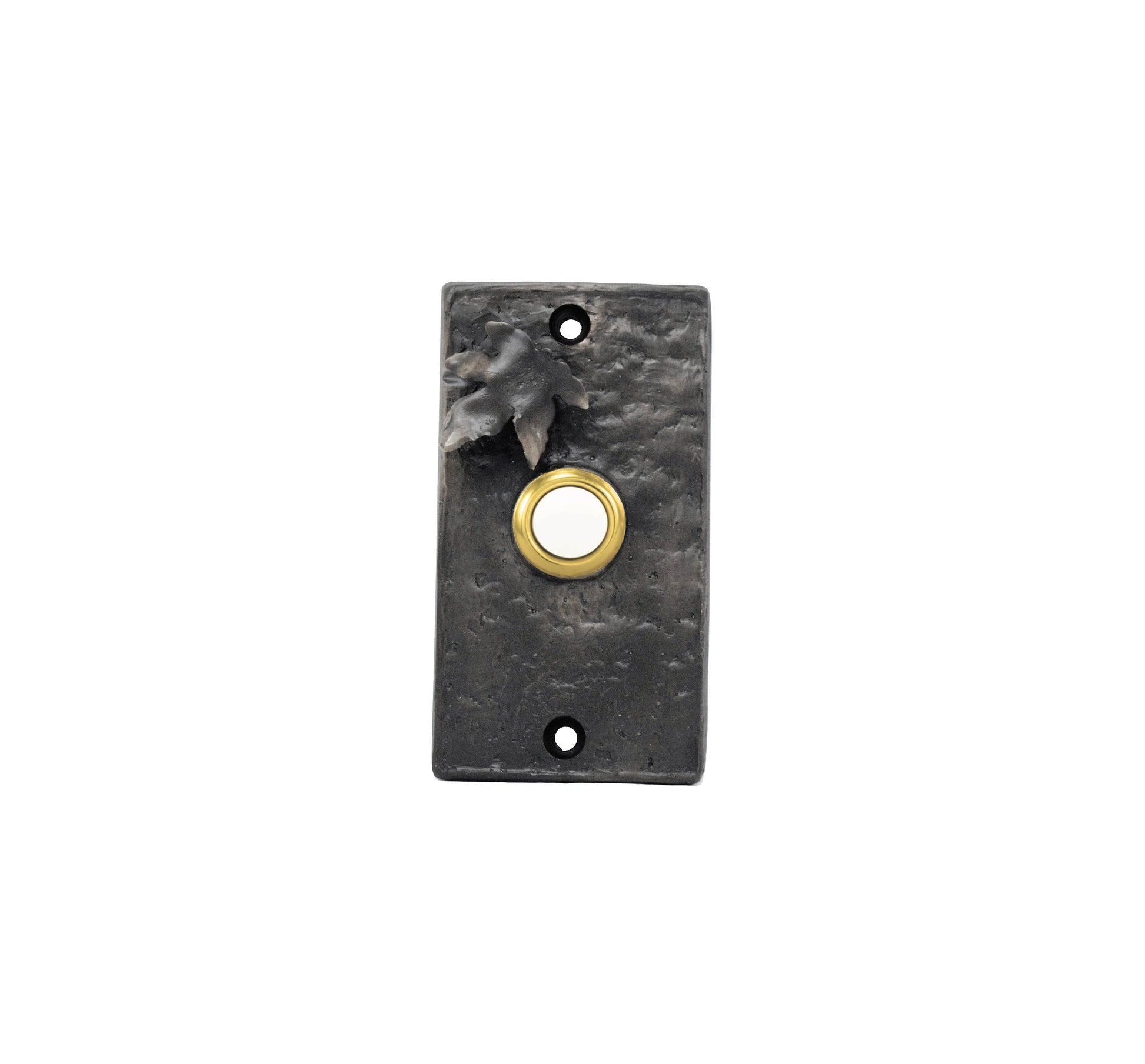 Rectangle Maple Leaf Doorbell | Rustic Bronze Doorbell – Timber Bronze