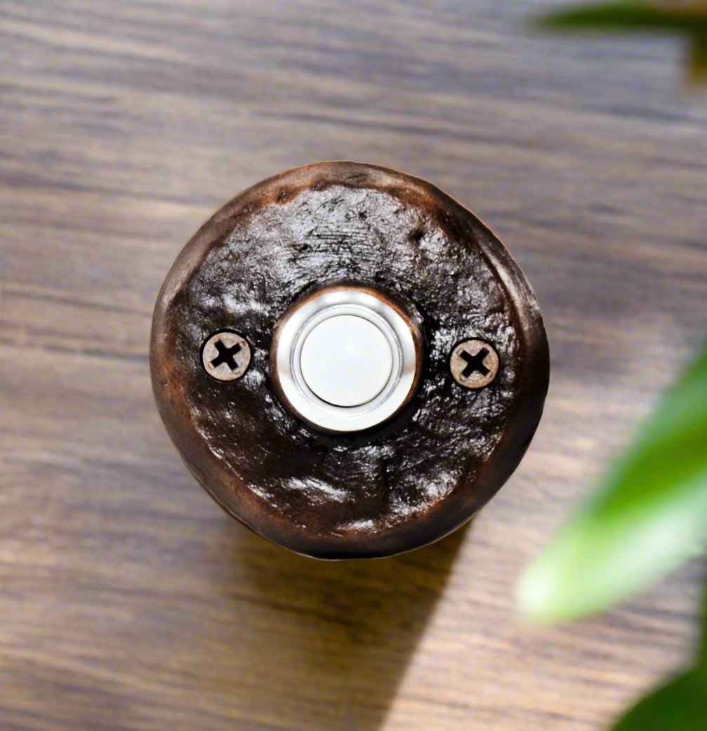 Round Classic Doorbell | Bronze Rustic Farmhouse Doorbell – Timber Bronze