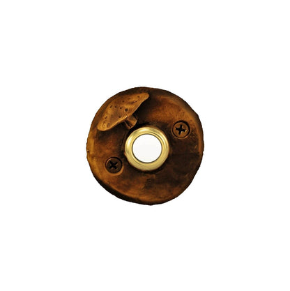 Round toadstool mushroom doorbell in bronze
