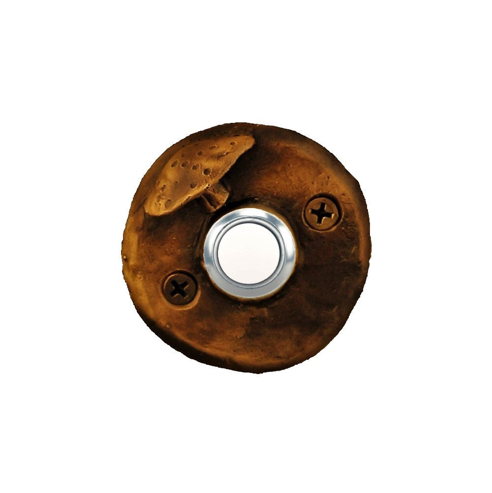 Braonze toadstool mushroom doorbell - traditional patina