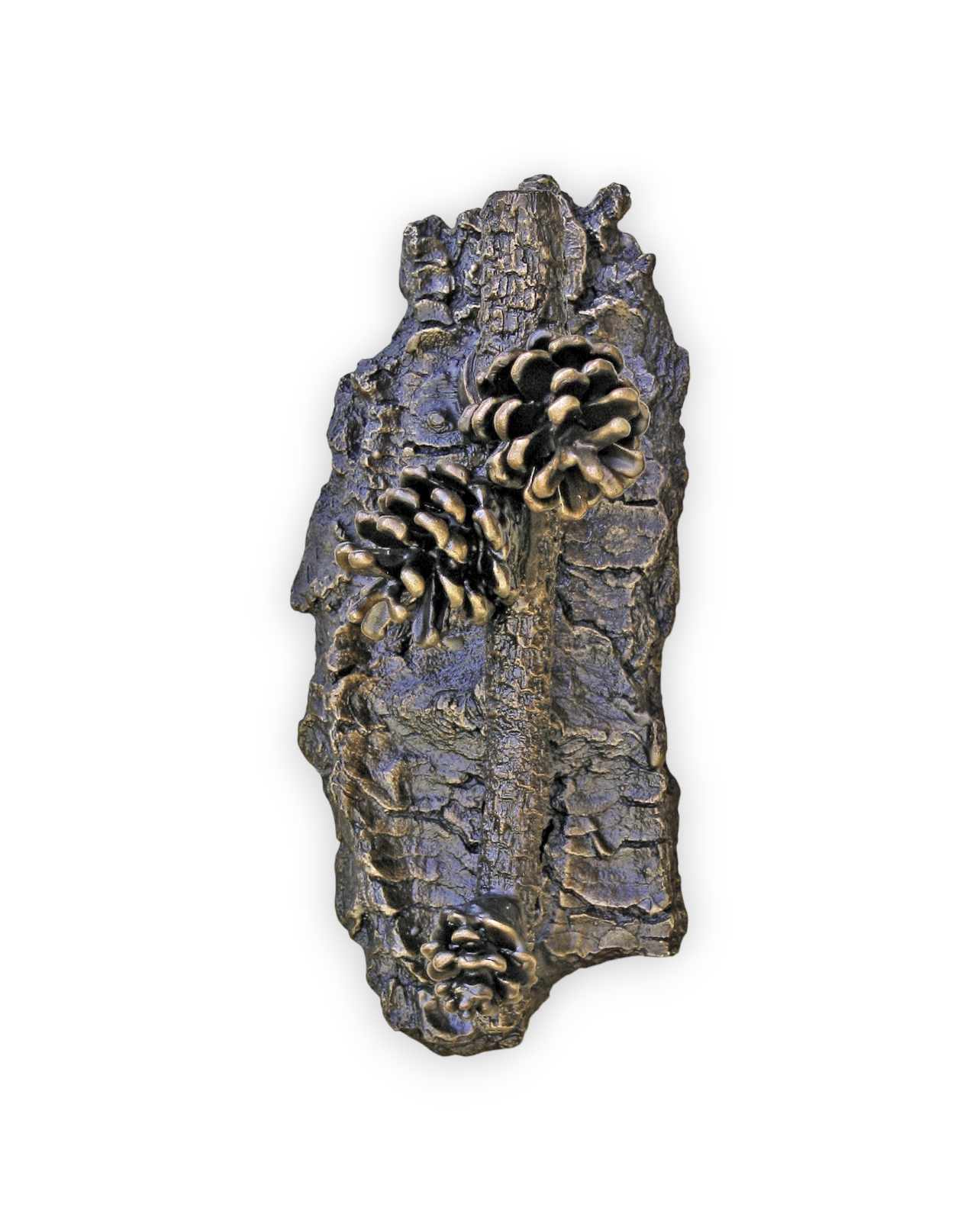White Pine Cone Door Knocker – Rustic Solid Bronze – timber bronze