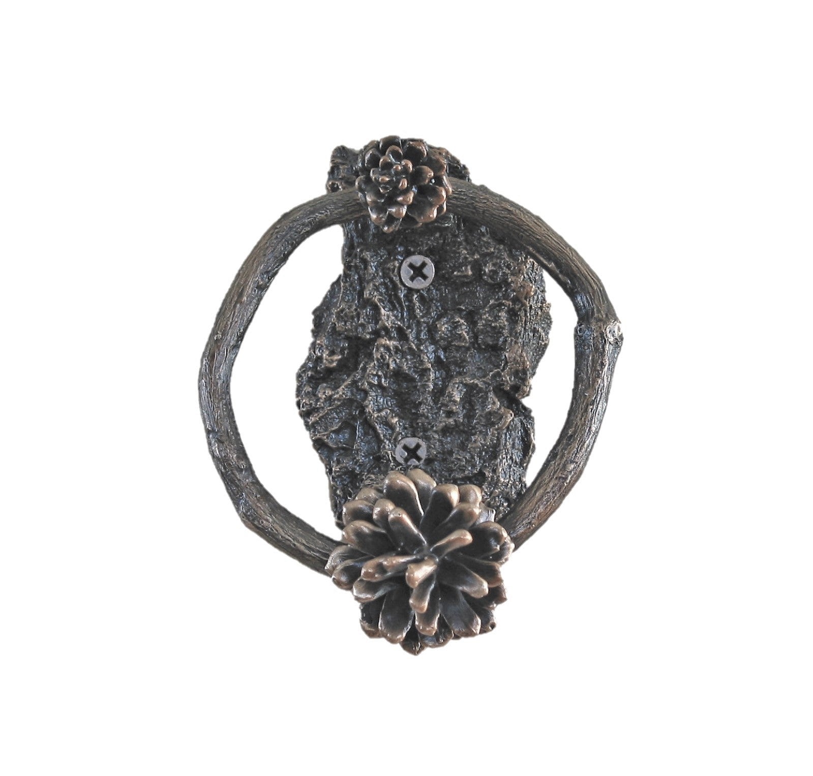 Door Knocker-Lodge Pole Cone w/Bark Base - Traditional