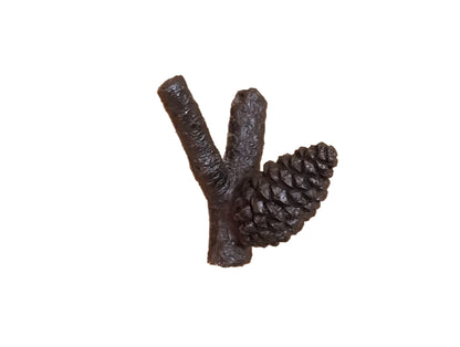 Y-Branch and pine cone cabinet hardware