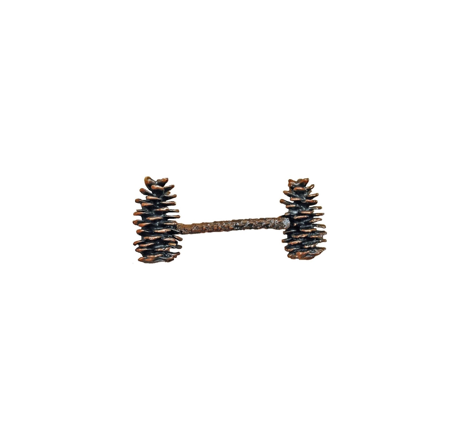 Rustic Spruce cone drawer handle - solid bronze