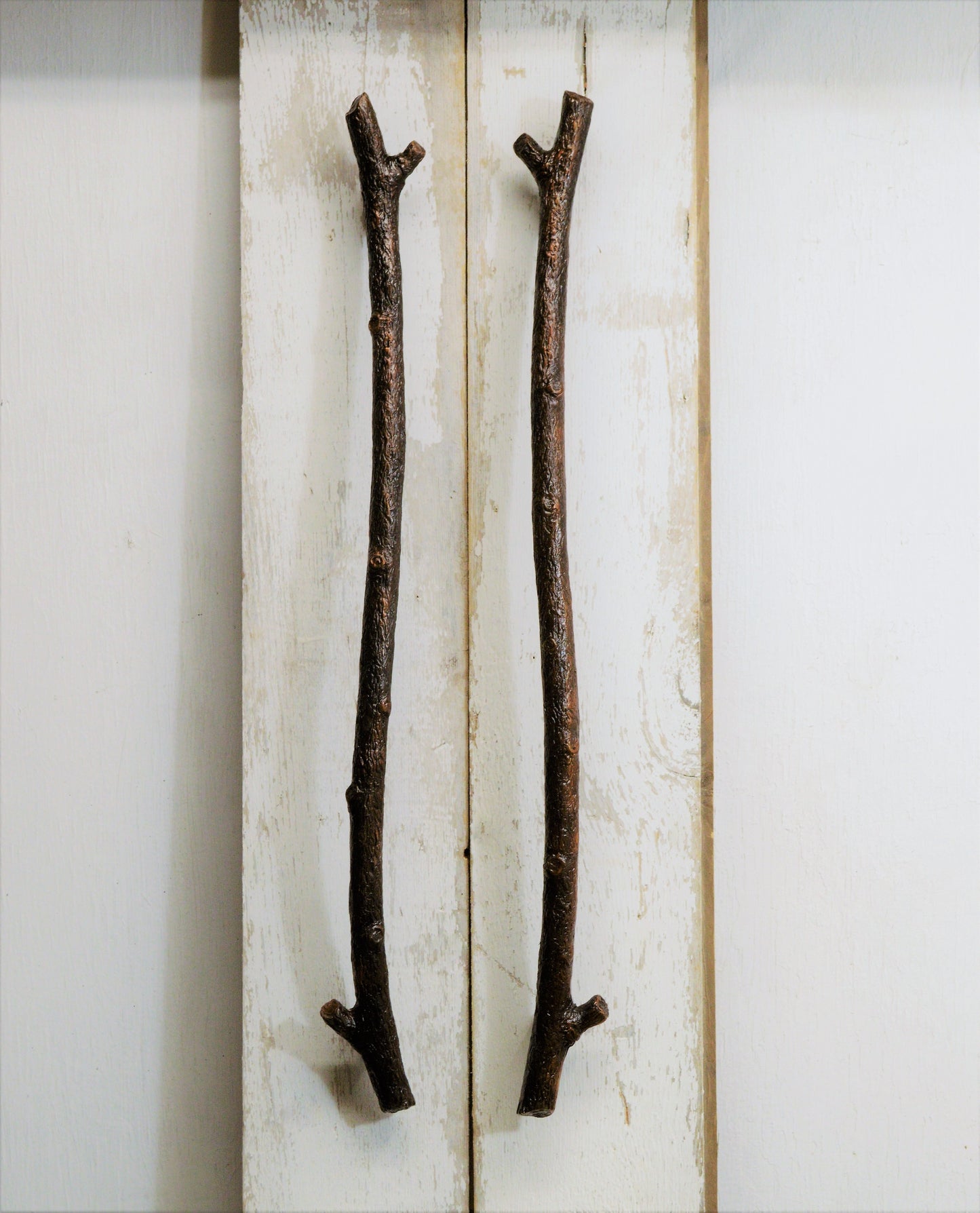 Willow branch refirgeraor or appliance handles made from bronze