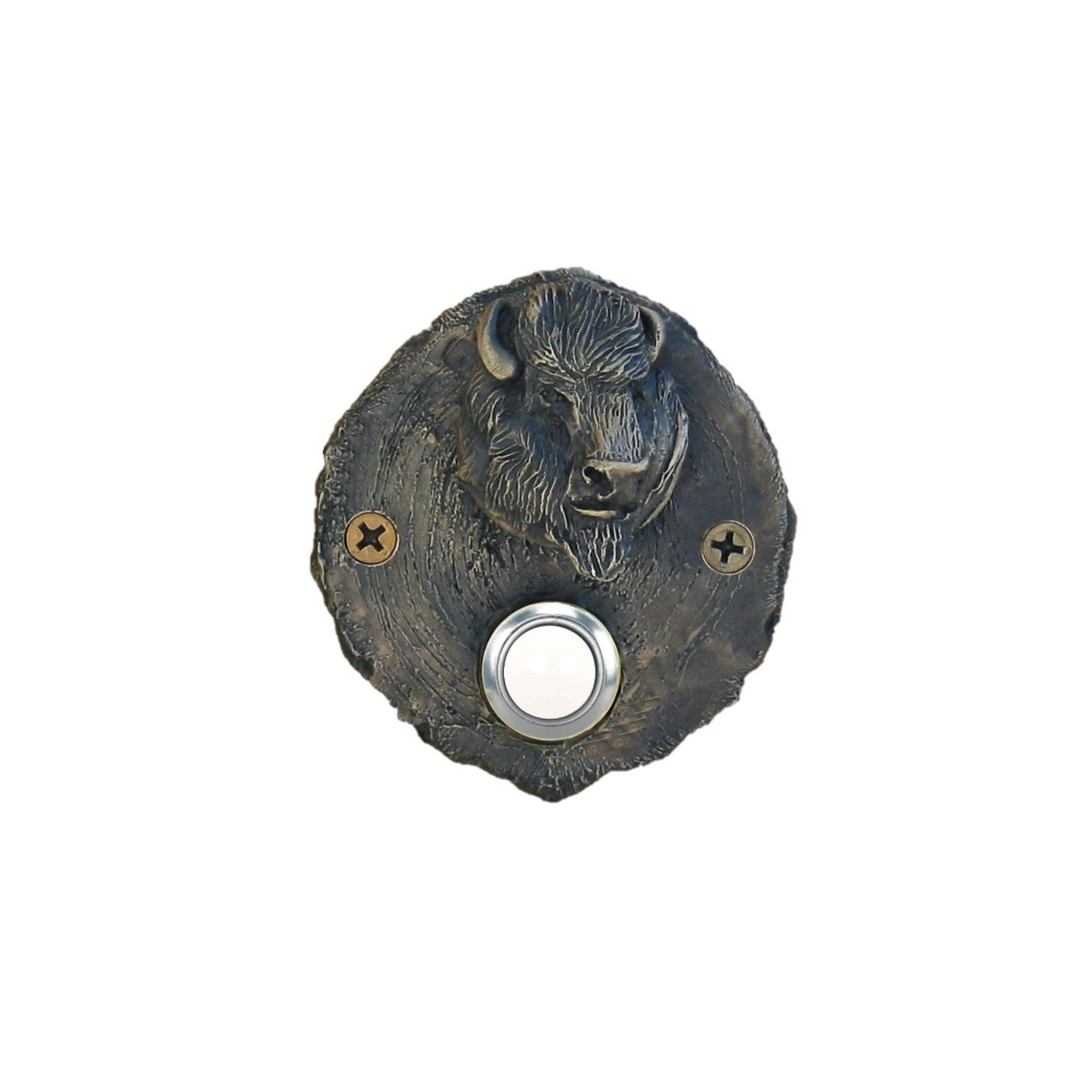 Log End Buffalo Doorbell | Timber Bronze | Oregon