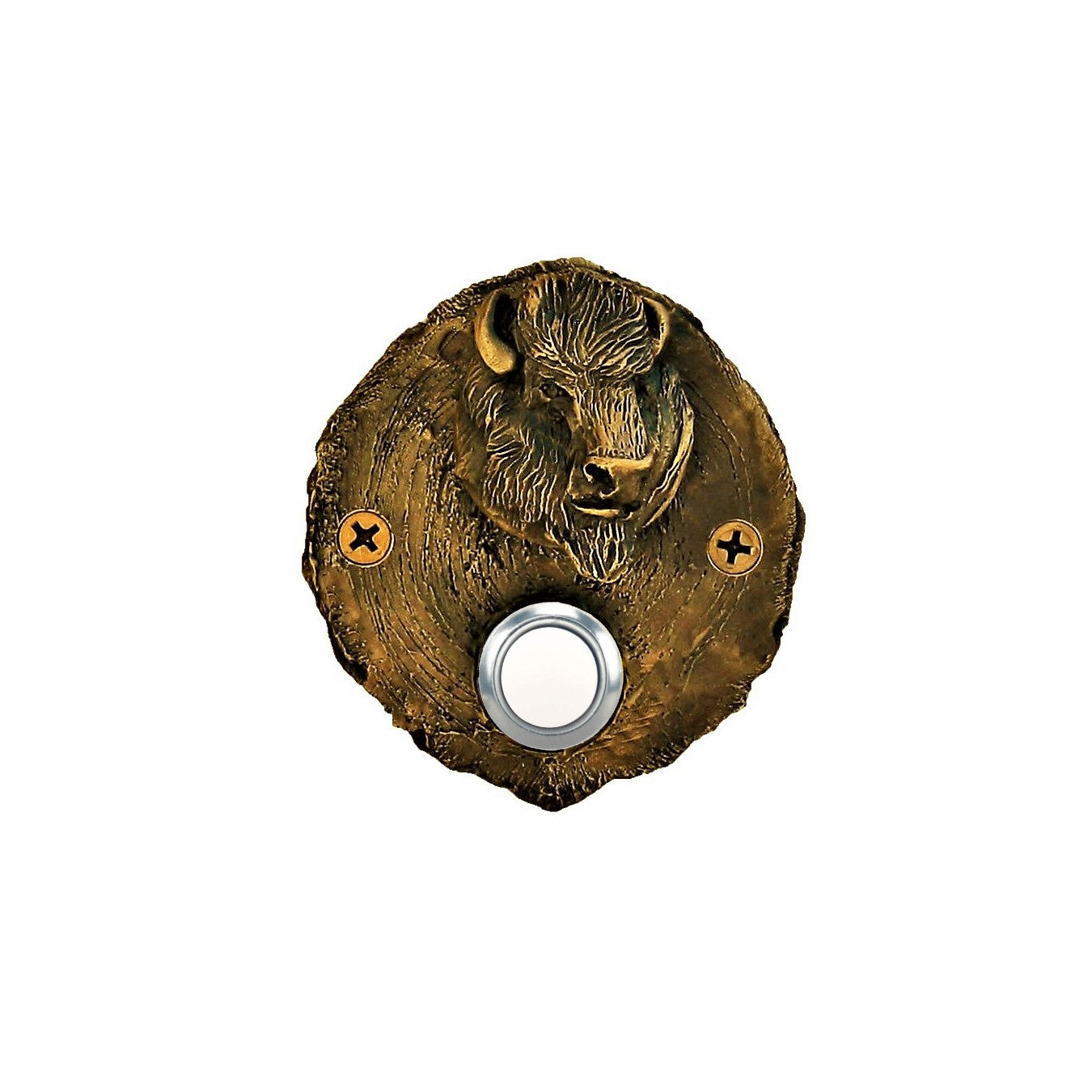 Log End Buffalo Doorbell | Timber Bronze | Oregon