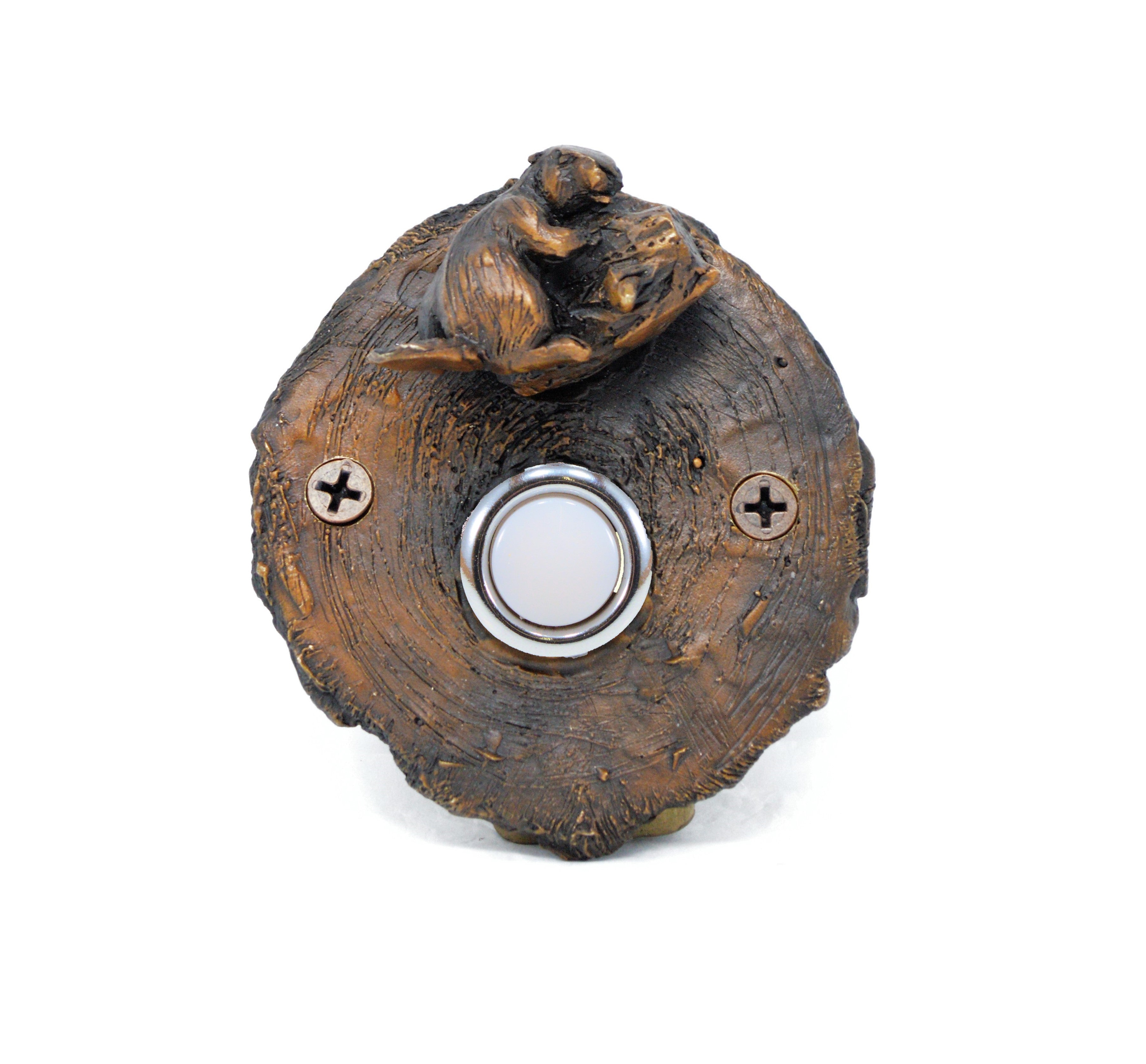 Log End Beaver Doorbell | Rustic Doorbell – Timber Bronze