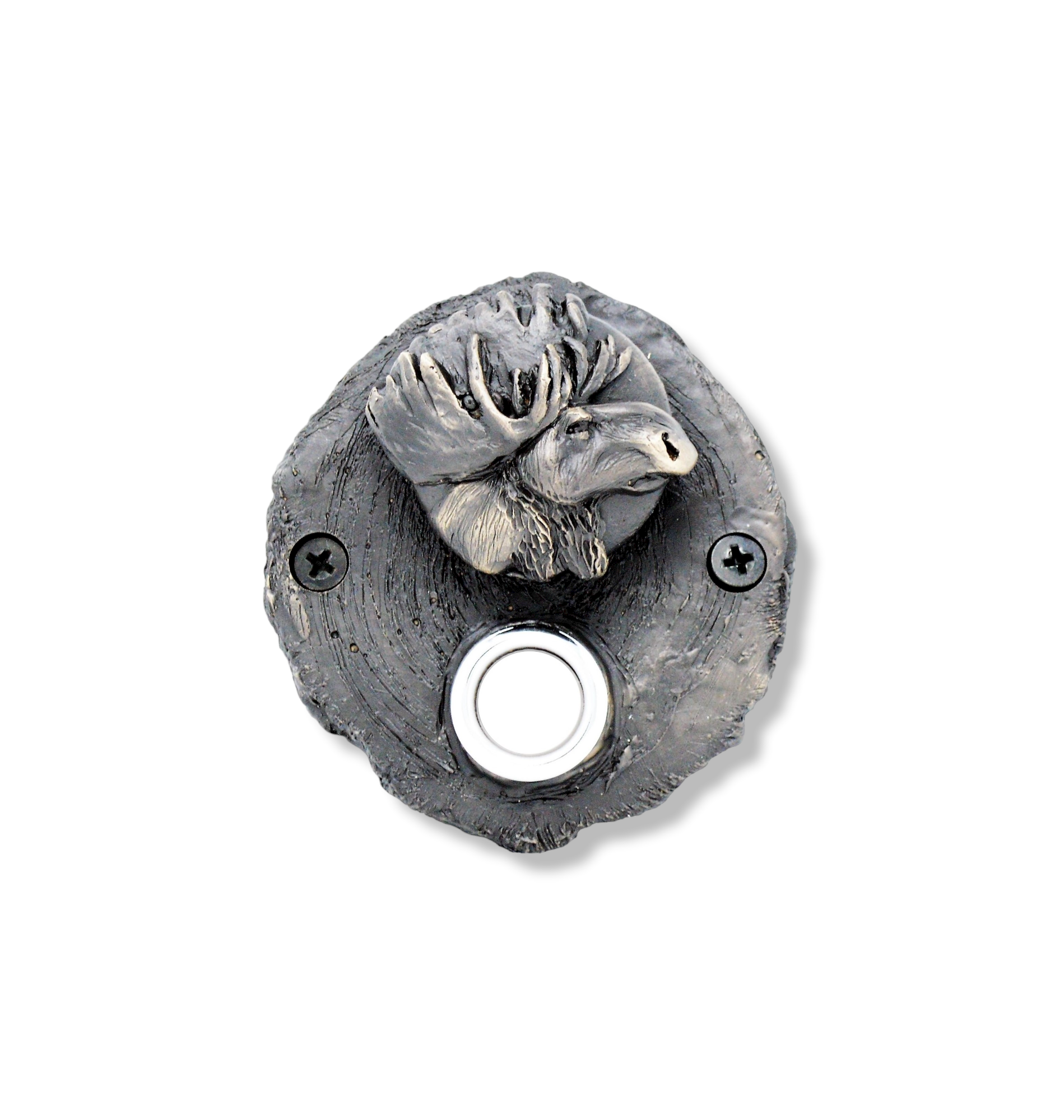 Log End Moose Doorbell | Rustic Doorbell – Timber Bronze