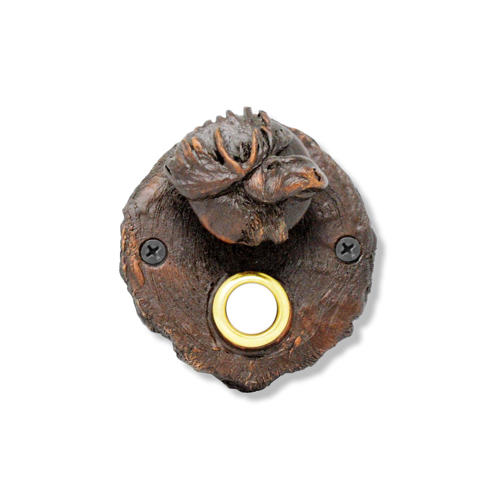 Log End Moose Doorbell | Rustic Doorbell – Timber Bronze