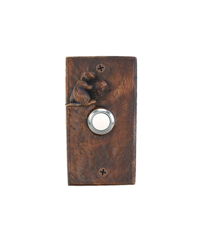 Rectangular Beaver doorbell made of bronze