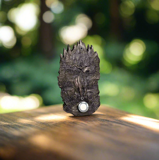 Scenic elk doorbell - solid bronze
