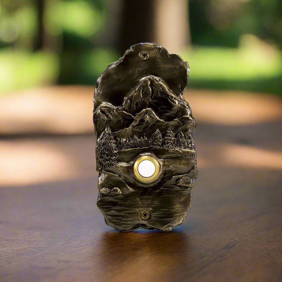 Scenic Mountain Doorbell | Custom Rustic Bronze Doorbell – Timber Bronze